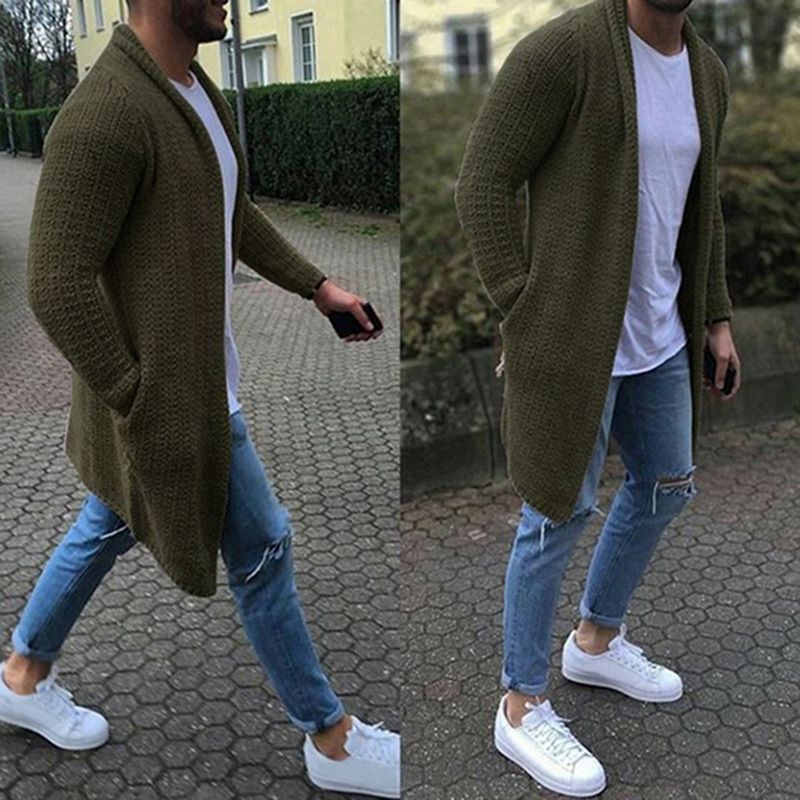 BLWOENS - Suéter casual de moda para hombres - Verde.