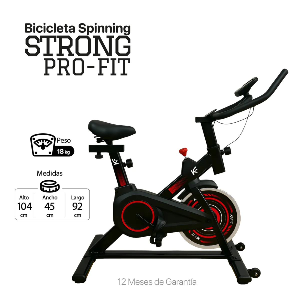K FIT - Bicicleta Estática Spinning Profesional Fitness Strong K-fit