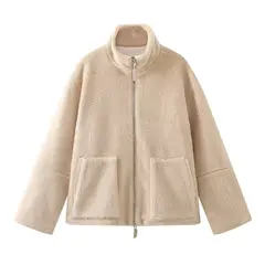 BLWOENS - Chaqueta oversize sin gorro para mujer -Beige.