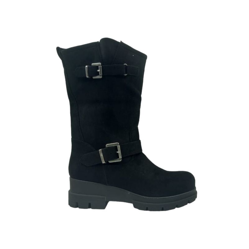 HERIEL - Bota Negra Gamuza Mujer.