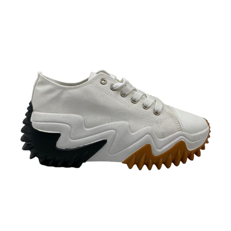 HERIEL - Zapatilla Blanca Plataforma Mujer.