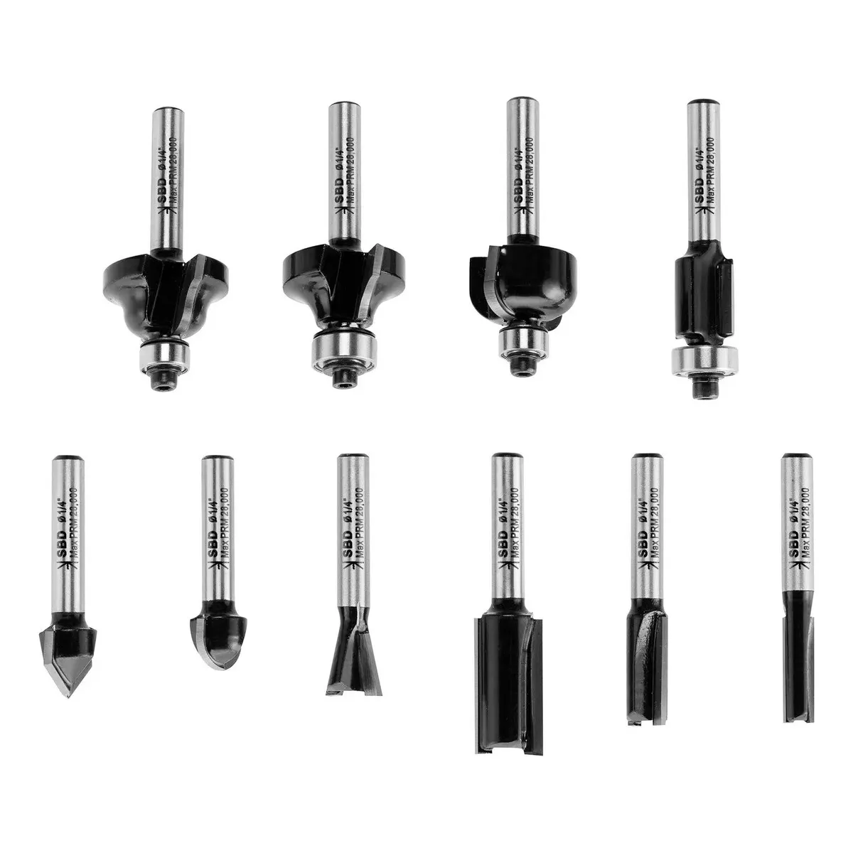 STANLEY - Set 10 Fresas Vástago 1/4 Stanley Sta80000.- E.o