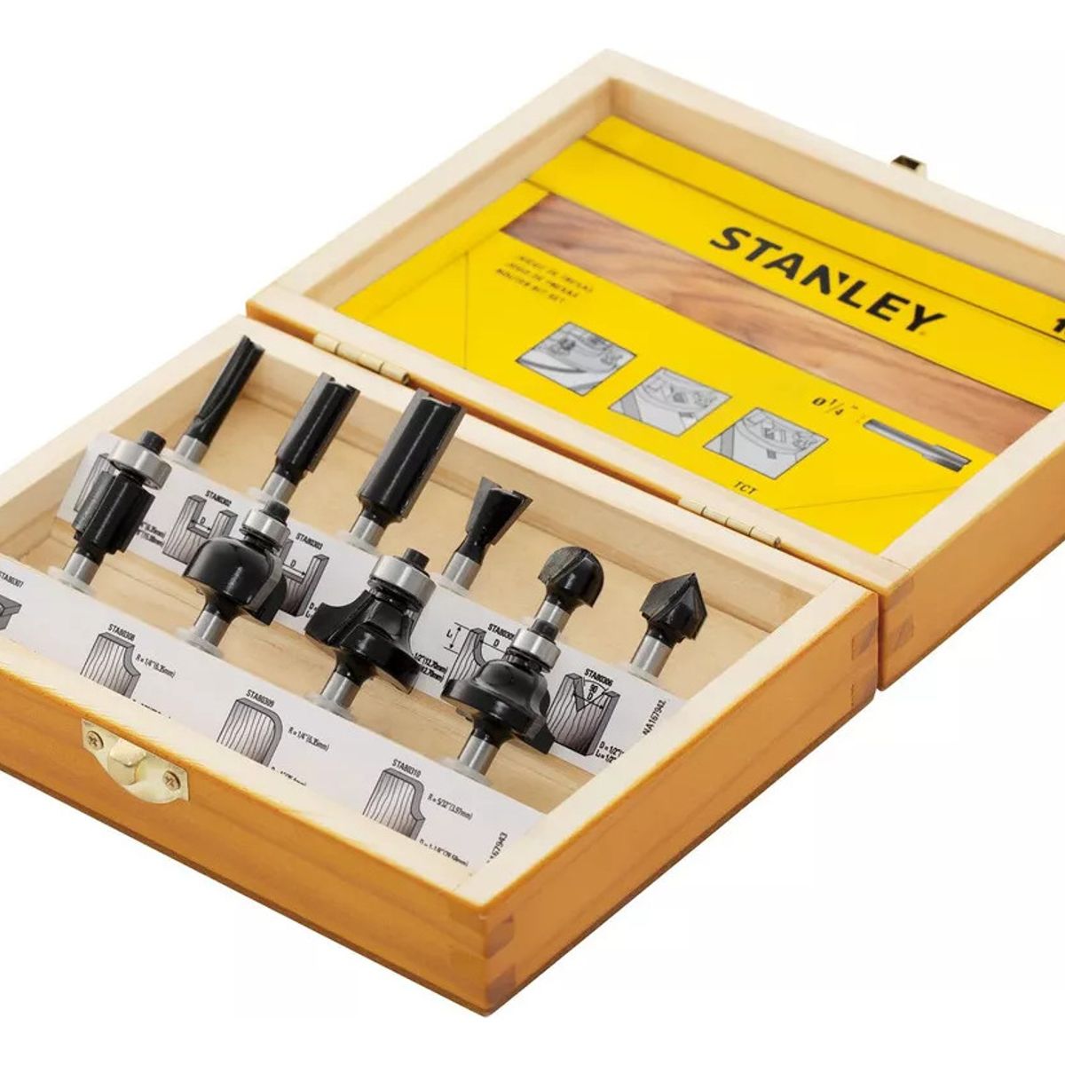 STANLEY - Set 10 Fresas Vástago 1/4 Stanley Sta80000.- E.o