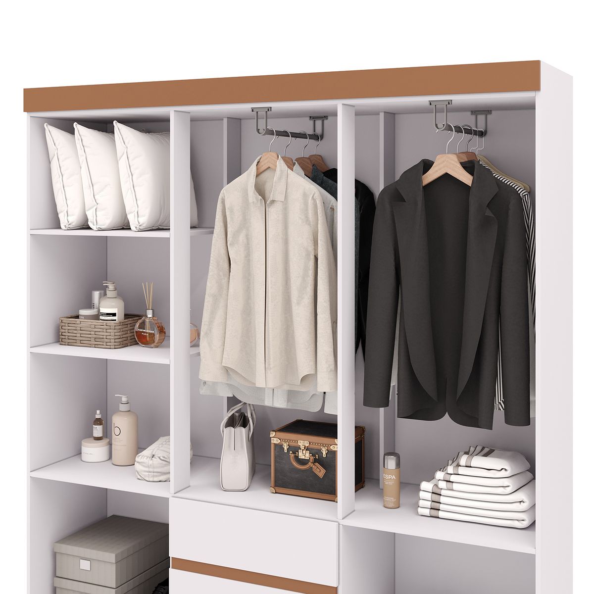 VEKKAHOME - CLOSET IDEAL 6P 2C BLANCO 2B