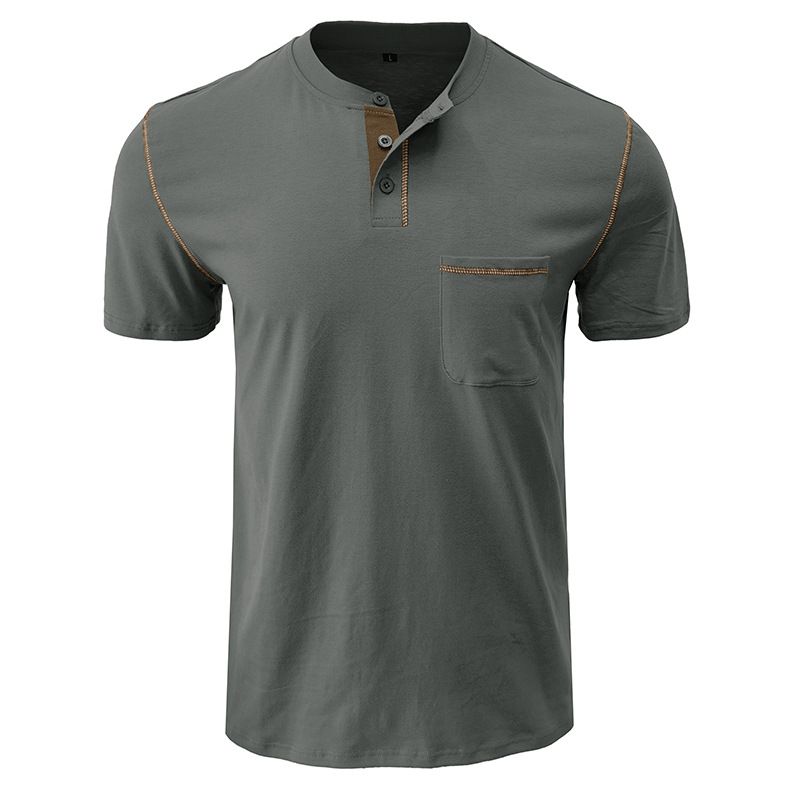 BLWOENS - Polera de manga corta de verano para hombres - Gris