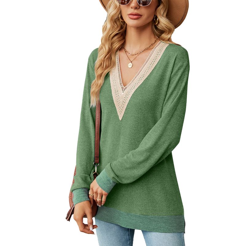 BLWOENS - Polera de manga larga para mujeres - Verde