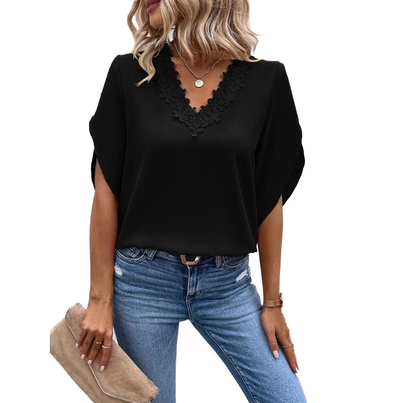 BLWOENS - Polera manga corta para mujeres - Negro