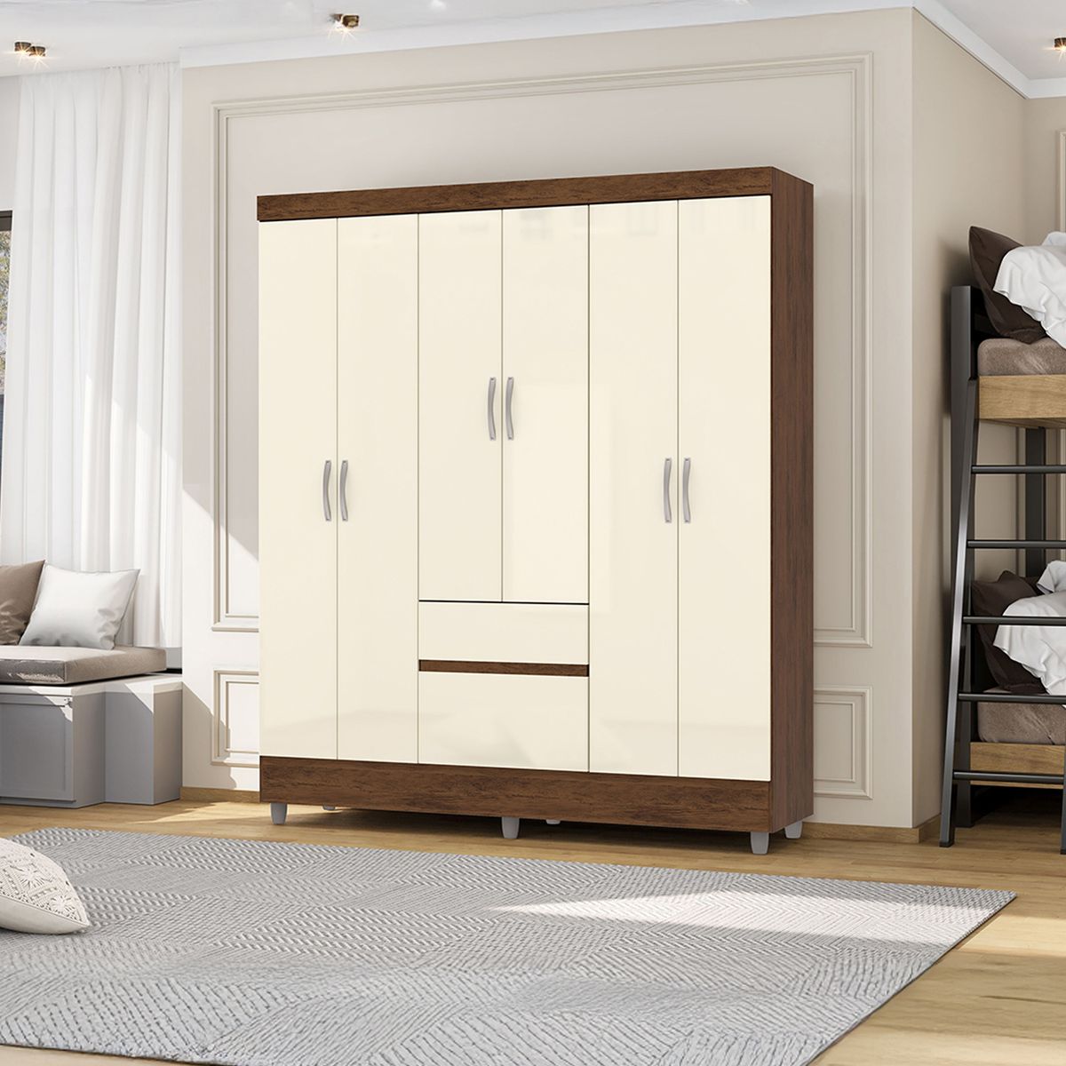 VEKKAHOME - CLOSET IDEAL 6P 2C CREMA 2B