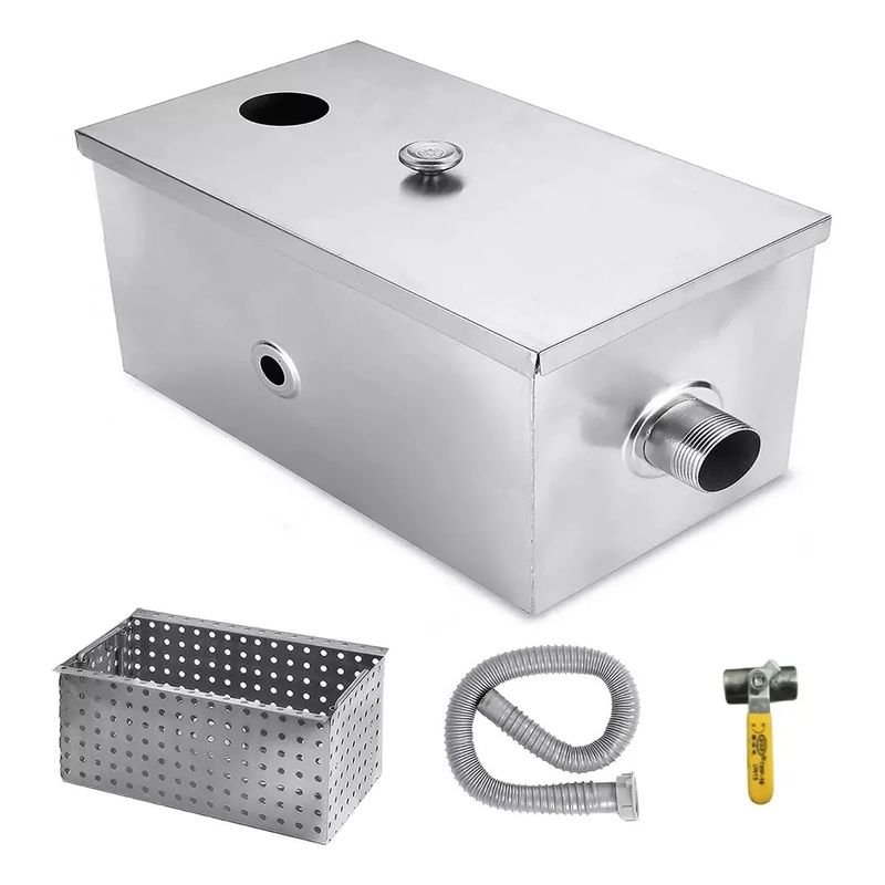 U BUY - 500250250mm 100% Acero Inoxidable 40lts Trampa De Grasa