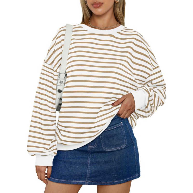 BLWOENS - Polera de manga larga de primavera y otoño para mujeres - Beige