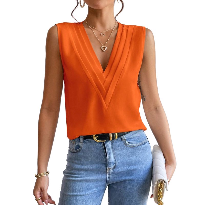 BLWOENS - Polera manga corta para mujeres - Naranja