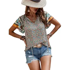 BLWOENS - Polera manga corta para mujeres - Beige