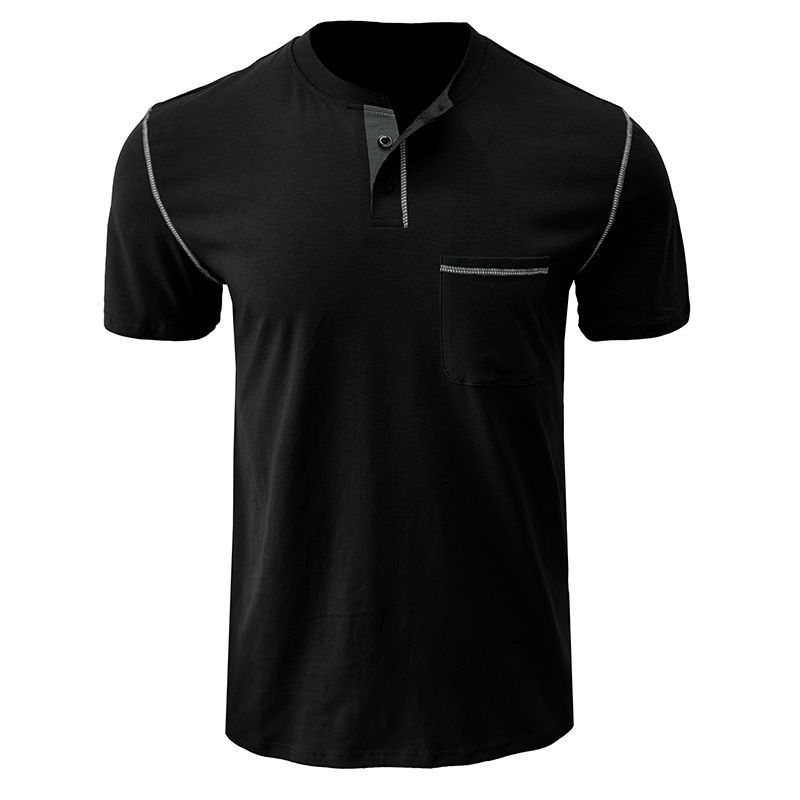 BLWOENS - Polera de manga corta de verano para hombres - Negro