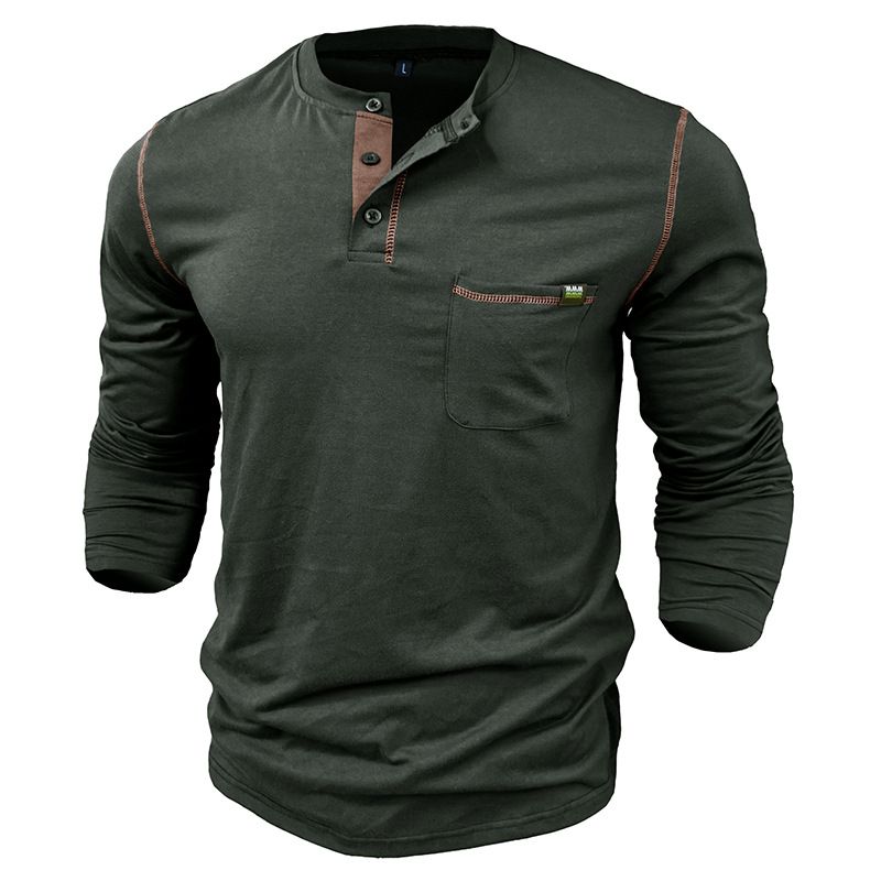 BLWOENS - Polera de manga larga para hombres en primavera y otoño - Gris