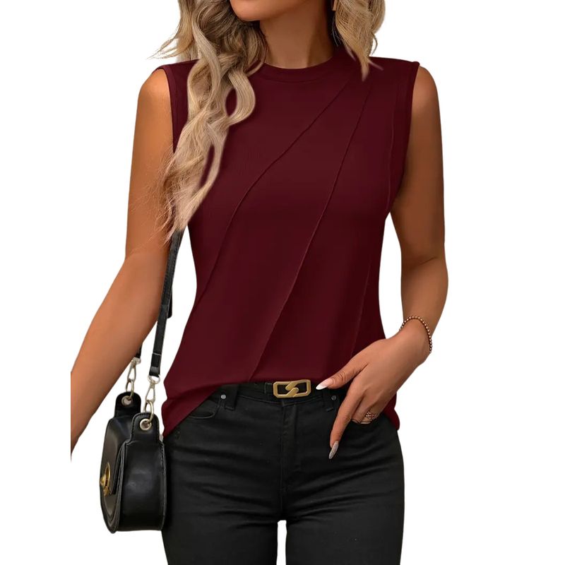 BLWOENS - Polera de manga corta de verano para mujeres - Rojo