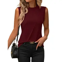 BLWOENS - Polera de manga corta de verano para mujeres - Rojo