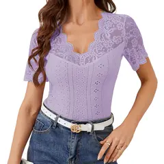 BLWOENS - Polera Manga Corta Mujer - Morado