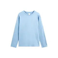 BLWOENS - Polera de manga larga para hombres y mujeres en primavera y otoño - Azul