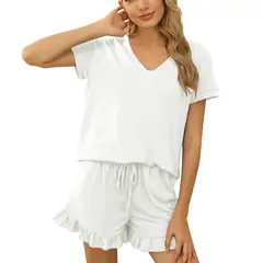 BLWOENS - Polera manga corta + shorts Mujer - Blanco