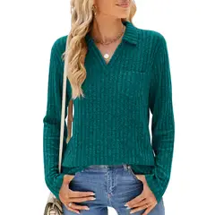 BLWOENS - Polera de manga larga para mujeres - Verde