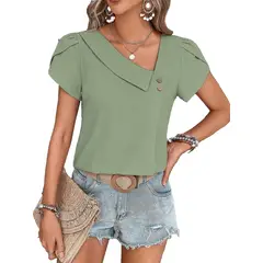 BLWOENS - Polera manga corta para mujeres - Verde_.