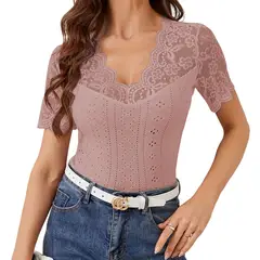 BLWOENS - Polera Manga Corta Mujer - Rosado