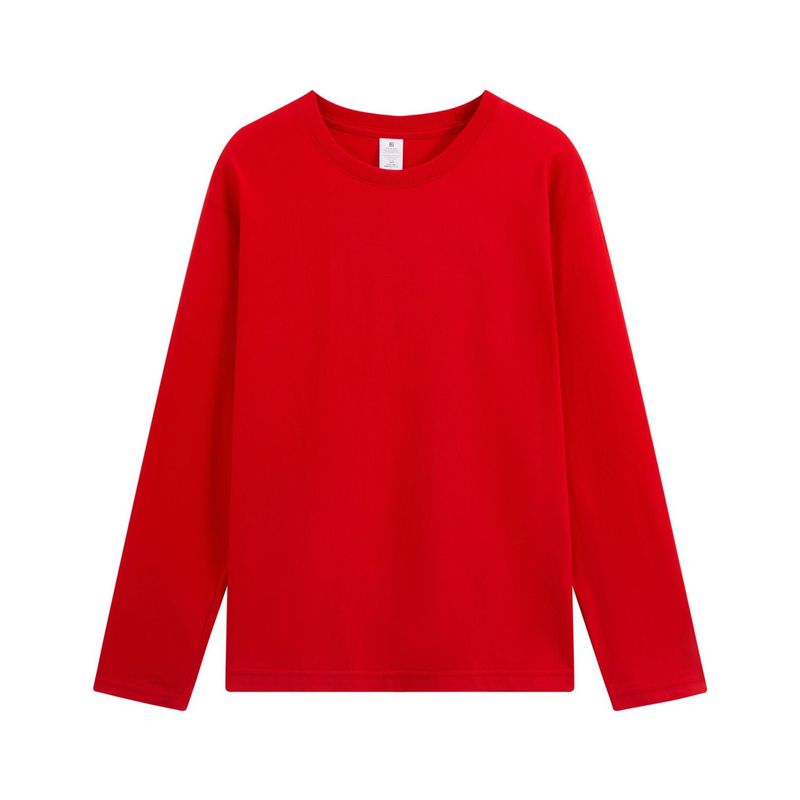 BLWOENS - polera de manga larga para hombres y mujeres en primavera y otoño - Rojo