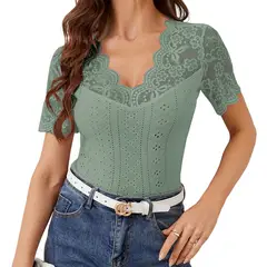 BLWOENS - Polera Manga Corta Mujer - Verde
