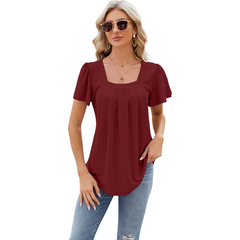 BLWOENS - Polera manga corta para mujeres - Rojo