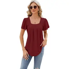 BLWOENS - Polera manga corta para mujeres - Rojo