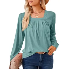 BLWOENS - Polera de manga larga para mujeres - Verde