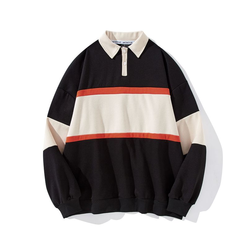 BLWOENS - polera de manga larga para hombres y mujeres en primavera y otoño - Negro