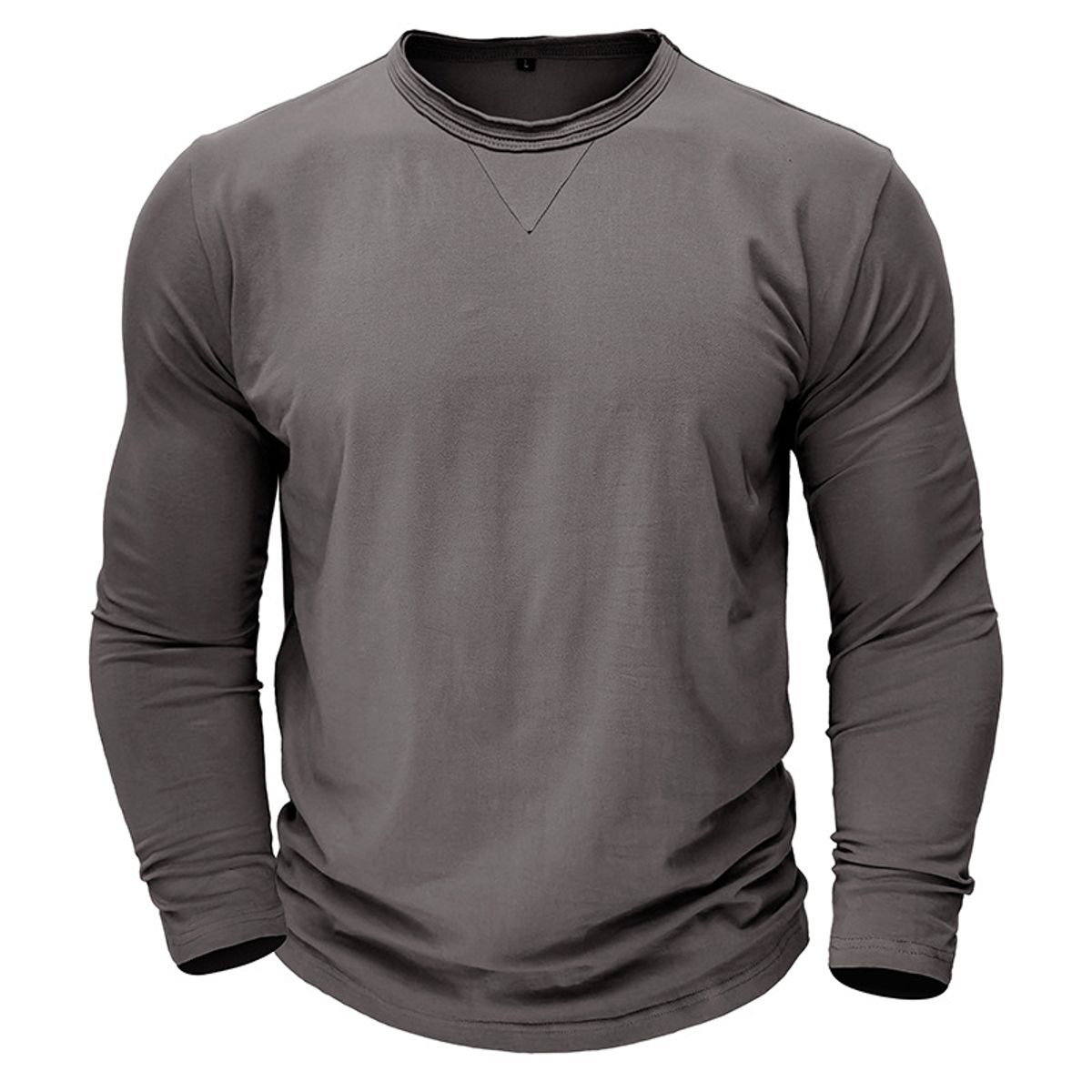 BLWOENS - Polera de manga larga para hombres en primavera y otoño - Gris