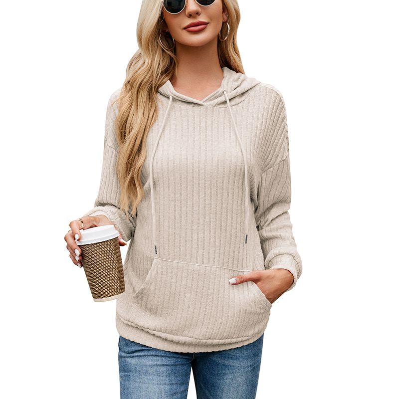BLWOENS - Polera de manga larga de primavera y otoño para mujeres - Beige_.