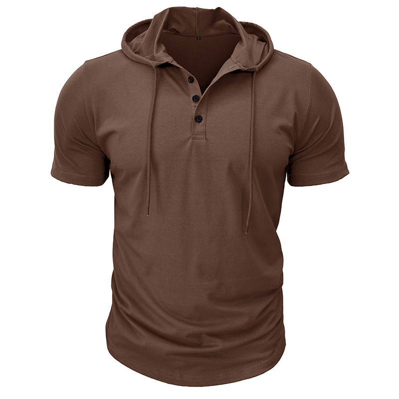 BLWOENS - Polera de manga corta de verano para hombres - Marrón