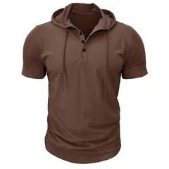 BLWOENS - Polera de manga corta de verano para hombres - Marrón