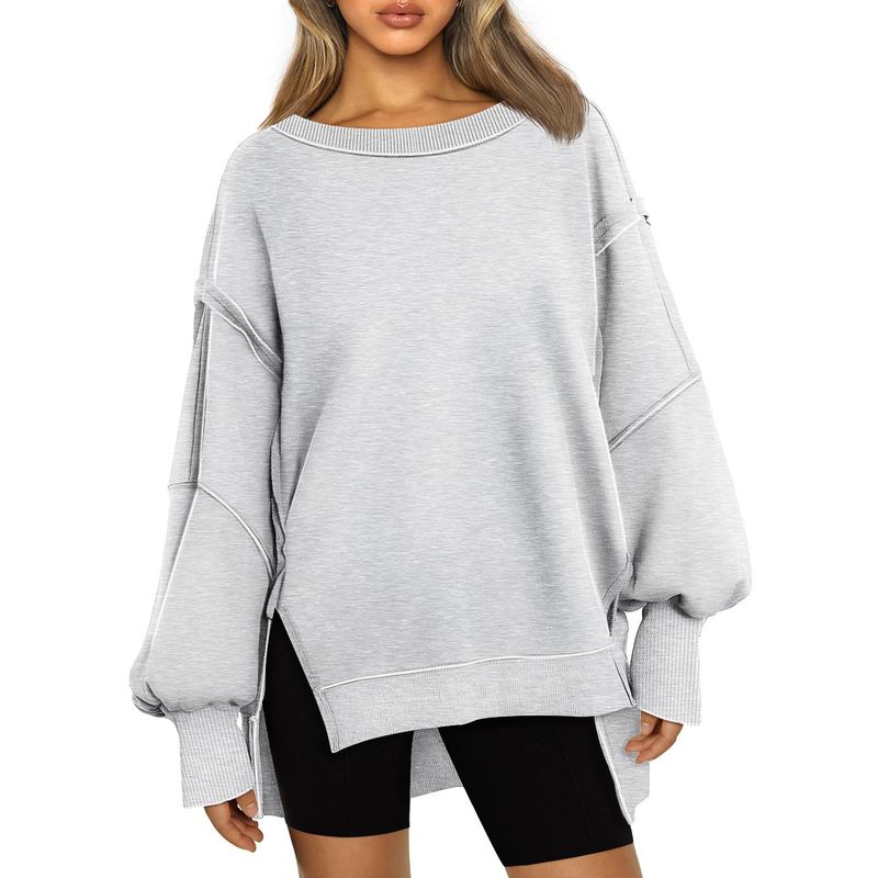 BLWOENS - Polera de manga larga de primavera y otoño para mujeres - Gris