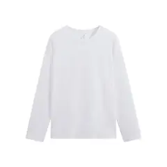 BLWOENS - Polera de manga larga para hombres y mujeres en primavera y otoño - Blanco