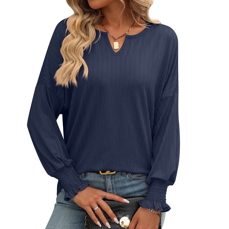 BLWOENS - Polera de manga larga para mujeres - Azul