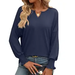BLWOENS - Polera de manga larga para mujeres - Azul