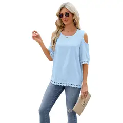 BLWOENS - Polera manga corta para mujeres - Azul