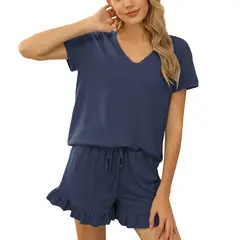 BLWOENS - Polera manga corta + shorts Mujer - Azul
