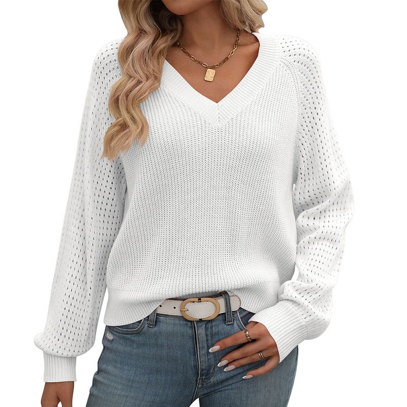 BLWOENS - Polera de manga larga para mujeres - Blanco