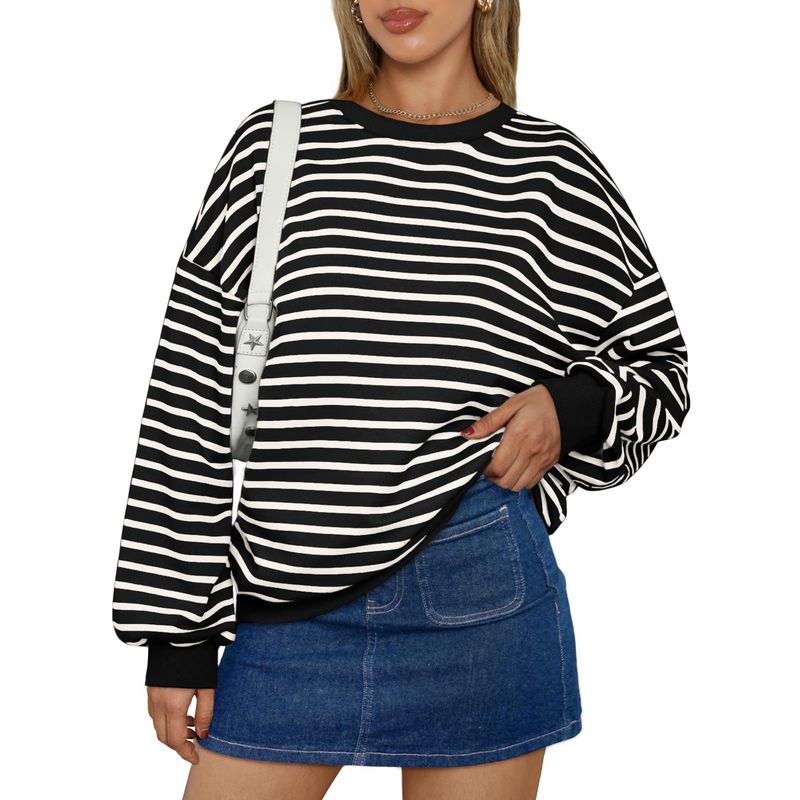 BLWOENS - Polera de manga larga de primavera y otoño para mujeres - Negro