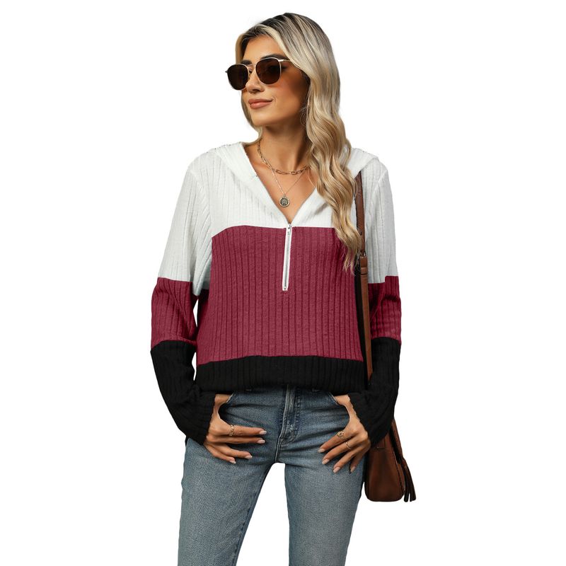 BLWOENS - Polera de manga larga de primavera y otoño para mujeres - Rojo