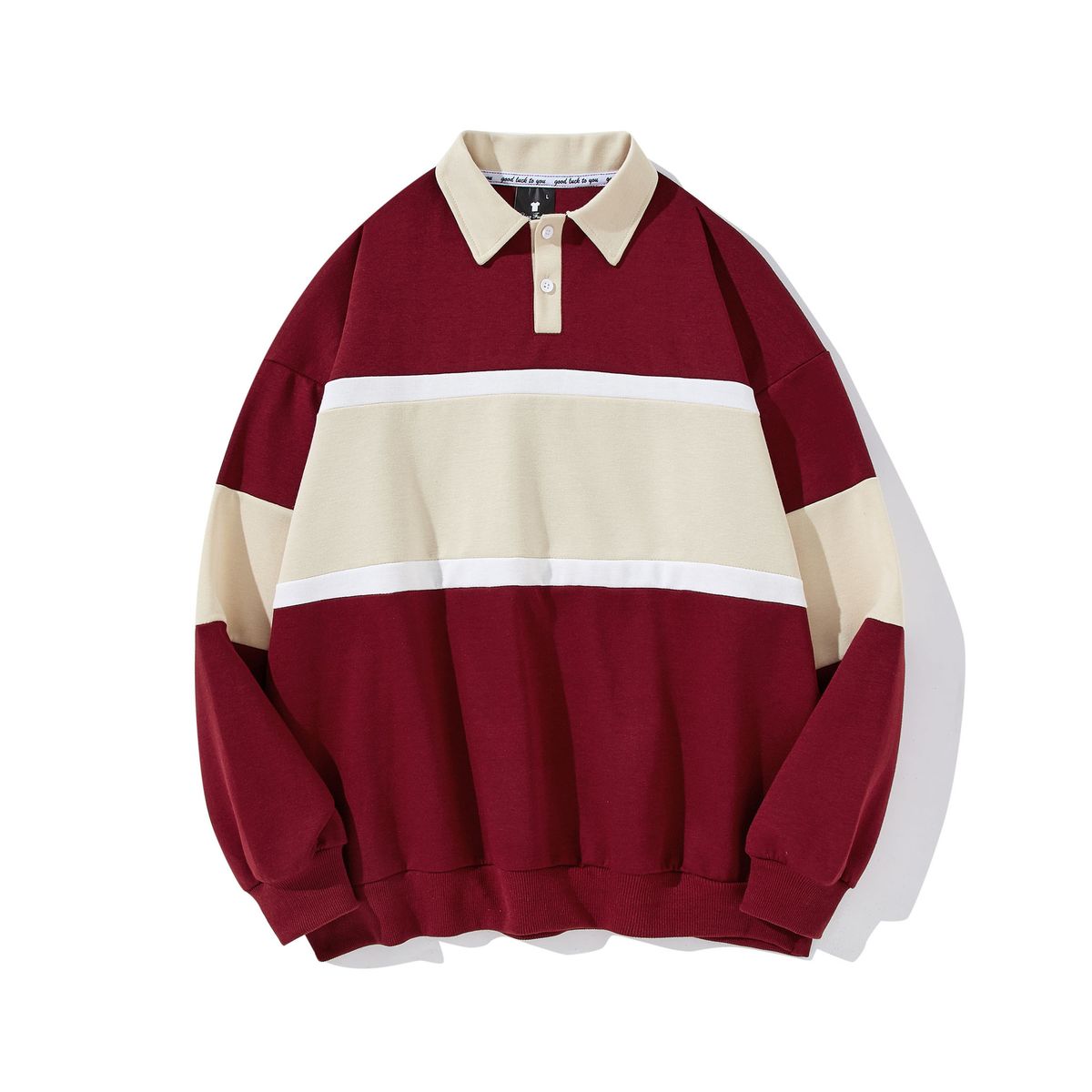 BLWOENS - polera de manga larga para hombres y mujeres en primavera y otoño - Rojo