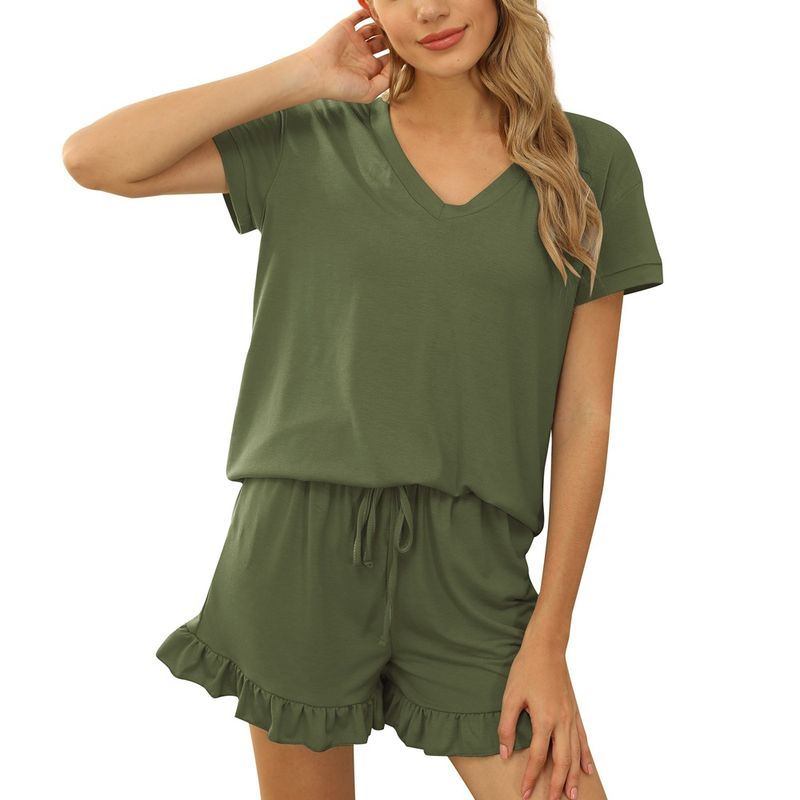 BLWOENS - polera manga corta + shorts Mujer - Verde