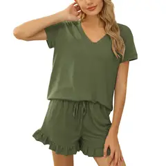 BLWOENS - Polera manga corta + shorts Mujer - Verde