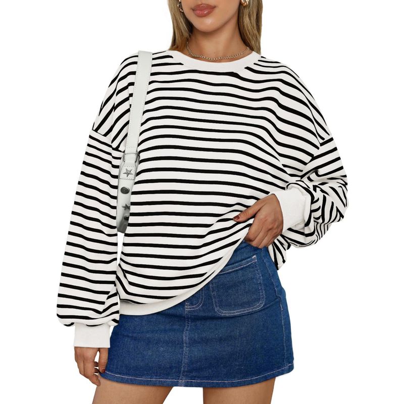 BLWOENS - Polera de manga larga de primavera y otoño para mujeres - Blanco