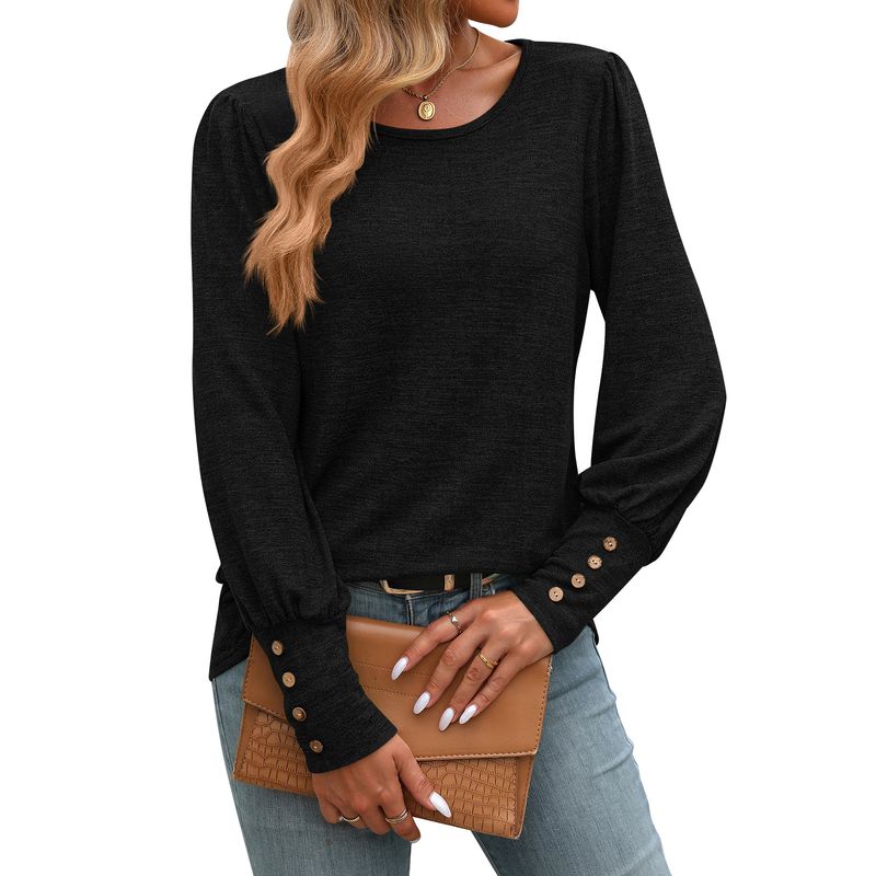 BLWOENS - Polera de manga larga de primavera y otoño para mujeres - Negro